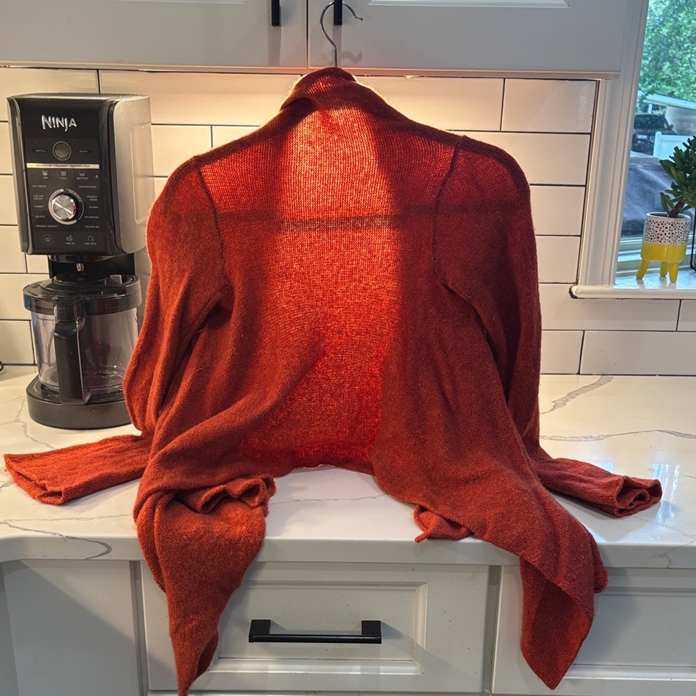 Cashmere Rust Open-Front Sweater - Picture 3 of 4